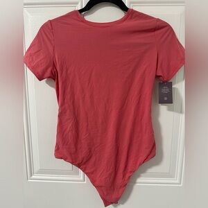 Women's Luxury Collection 4-Way Stretch Short Sleeve Bodysuit- Large Auden Coral
